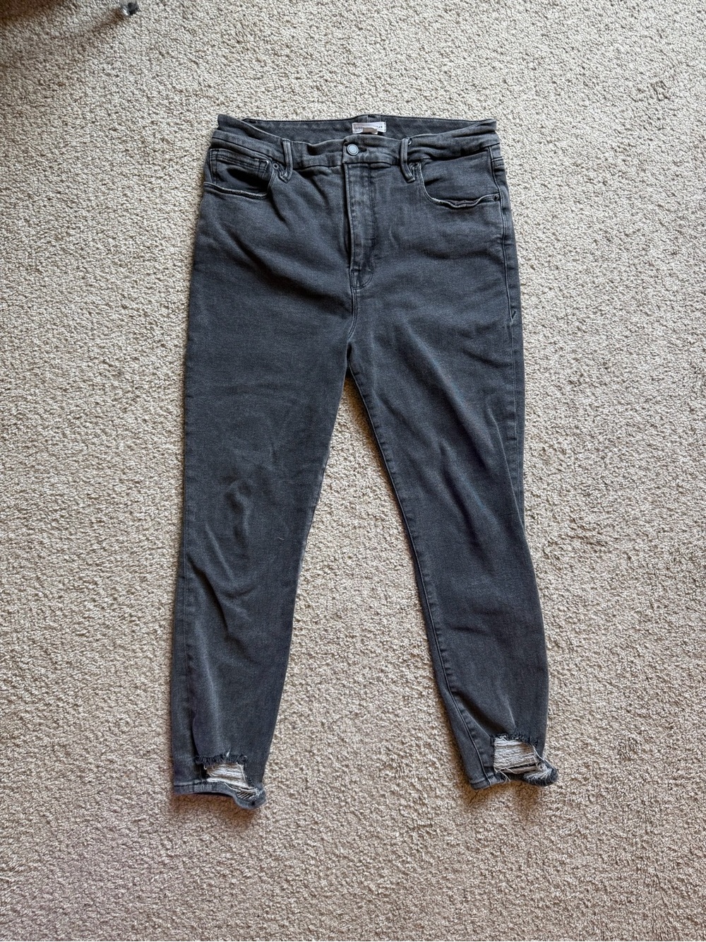 Good American Women's Distressed Hem Skinny Jeans - Picture 2 of 5